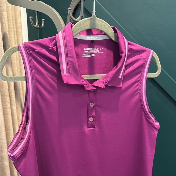 Nike Sleeveless Golf Polo - Magenta - Picture 4 of 5